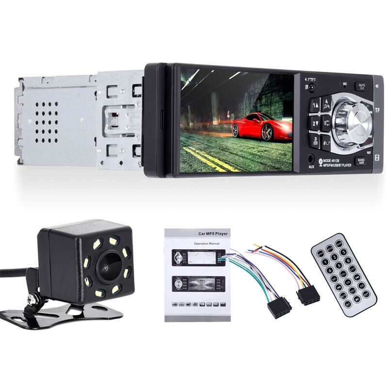 4.1" Car Stereo Radio MP5 MP3 Player Bluetooth USB FM Audio HD Camera FM In Dash