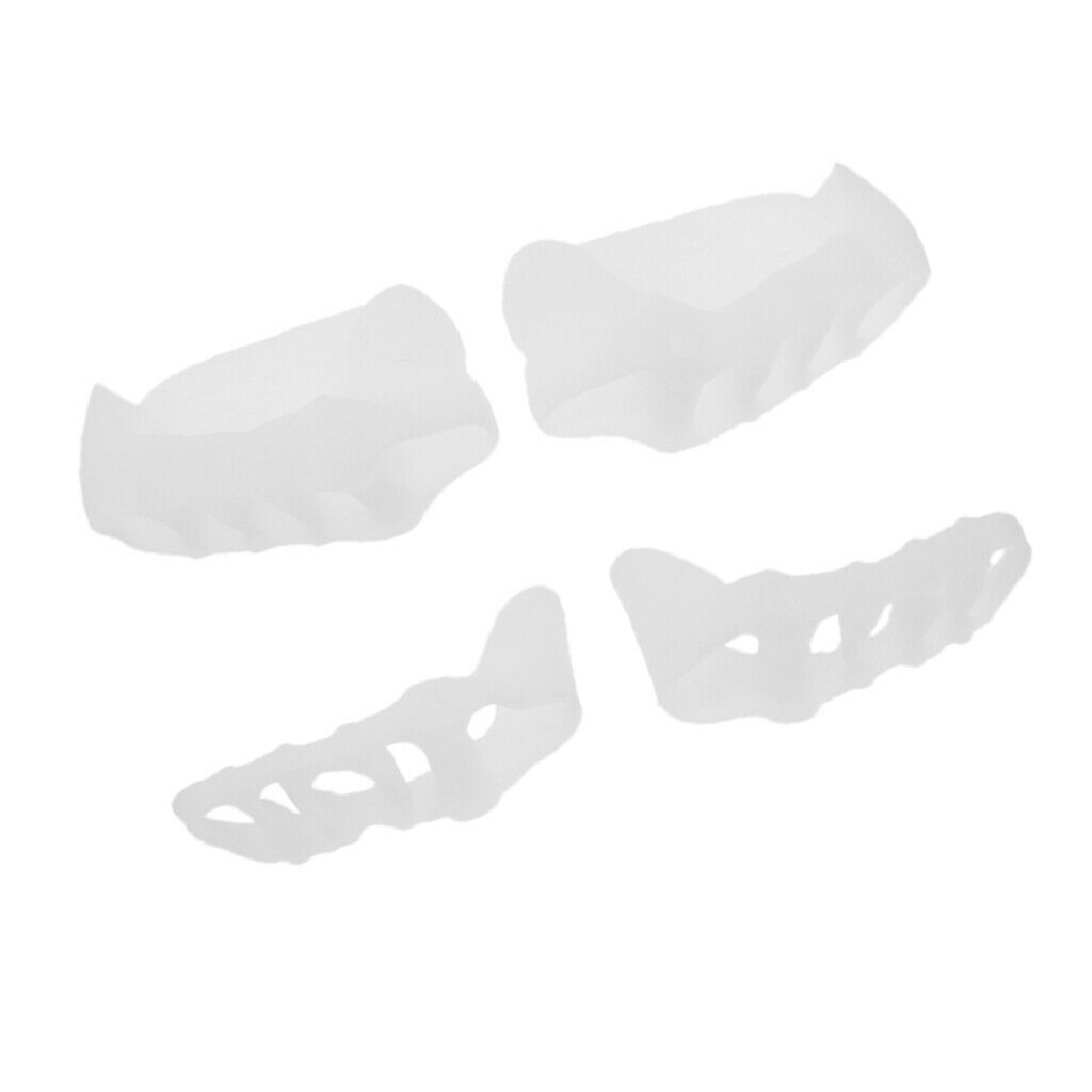 2 Pairs Silicone Gel Toe Corrector Foot Pain Easy Wear All Size Feet Home