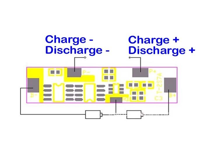 LiFe Battery PCM Protection Circuit Module BMS For 2S 6.4V LiFePO4 C:7A 2S7W002