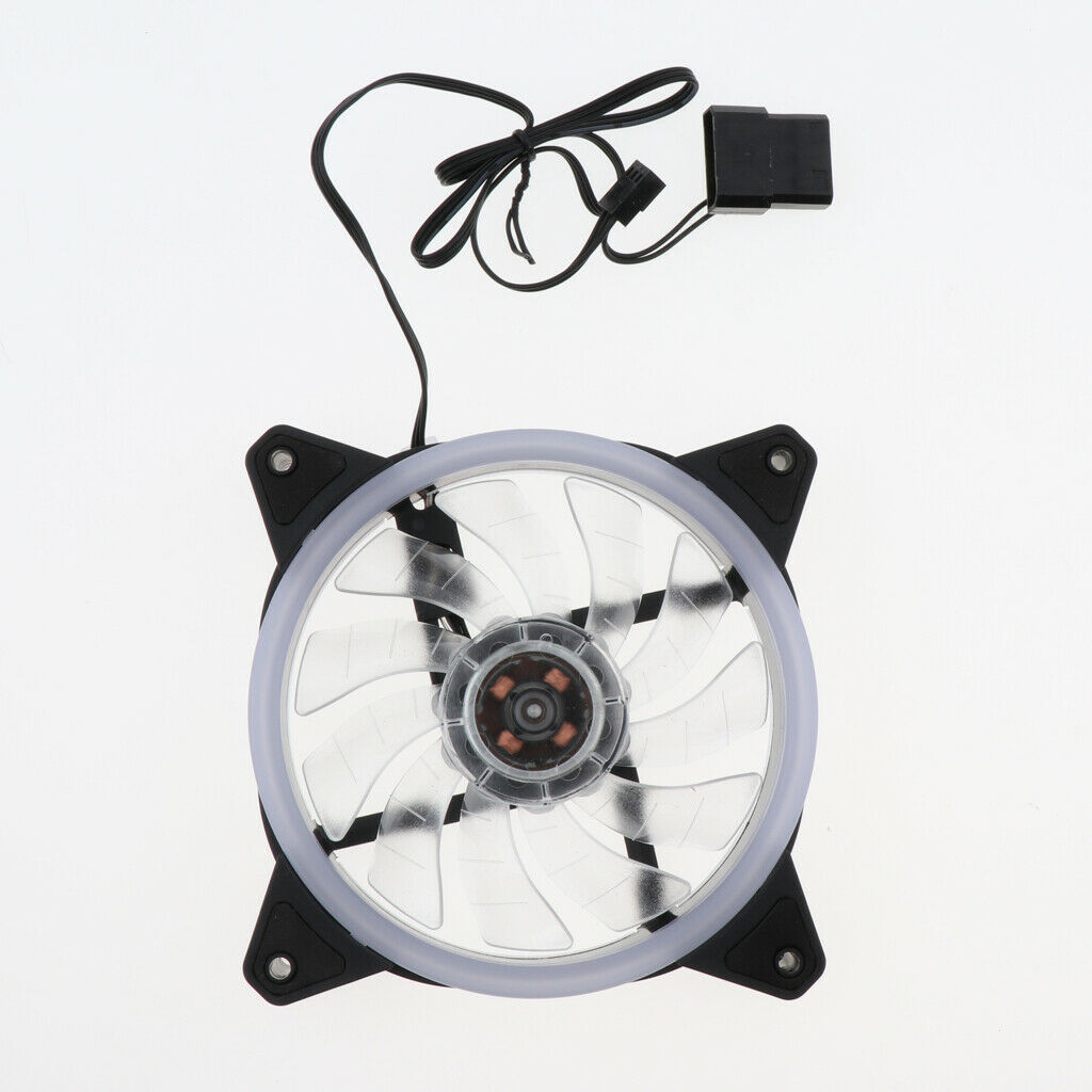 3Piece 12CM 12V DC 4-Pin/3-Pin LED Cooling Fan for Computer Case, Low-Noise