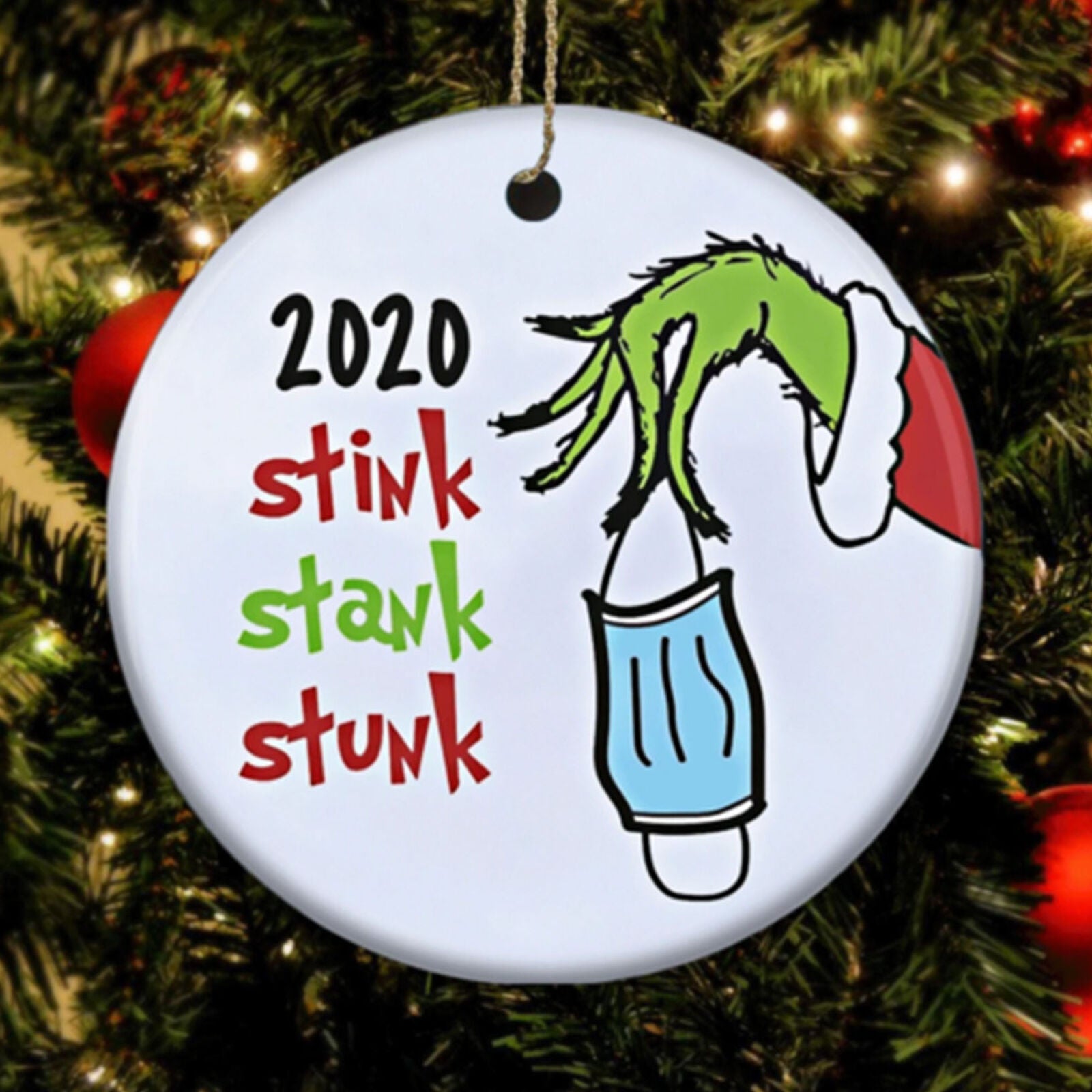 Christmas 2020 Stink Stank Stunk Quarantine Ornament Xmas Tree Hanging Decor