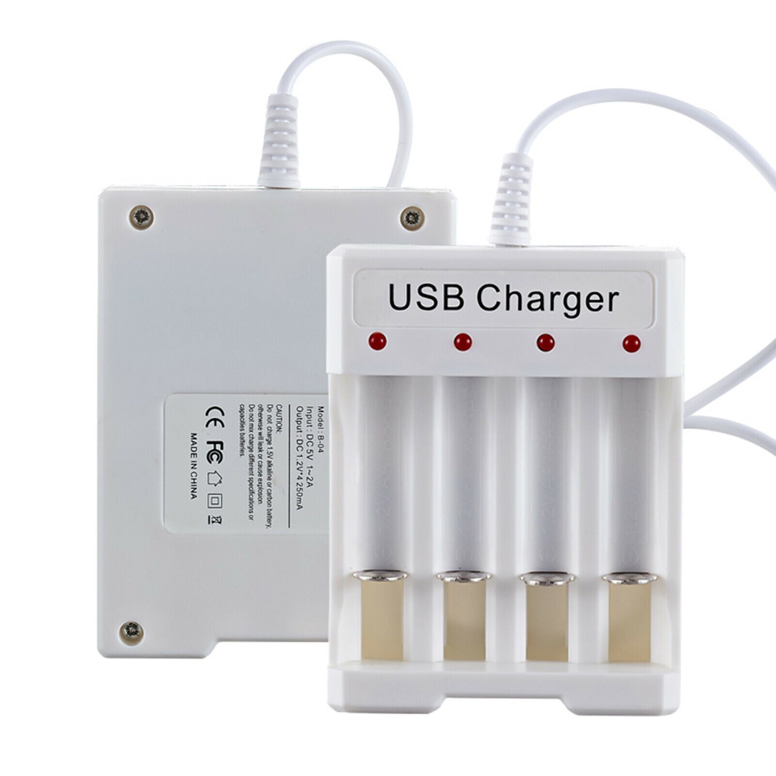 Ni-MH AA&AAA Battery Charger For 4 Slots Rechargeable Batteries