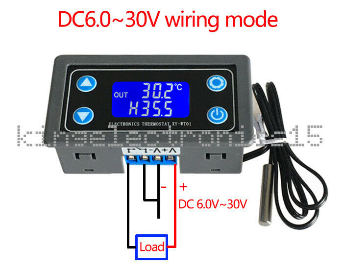 6-30V 10A Thermostat Digital Temperature Controller DThermal Thermocouple