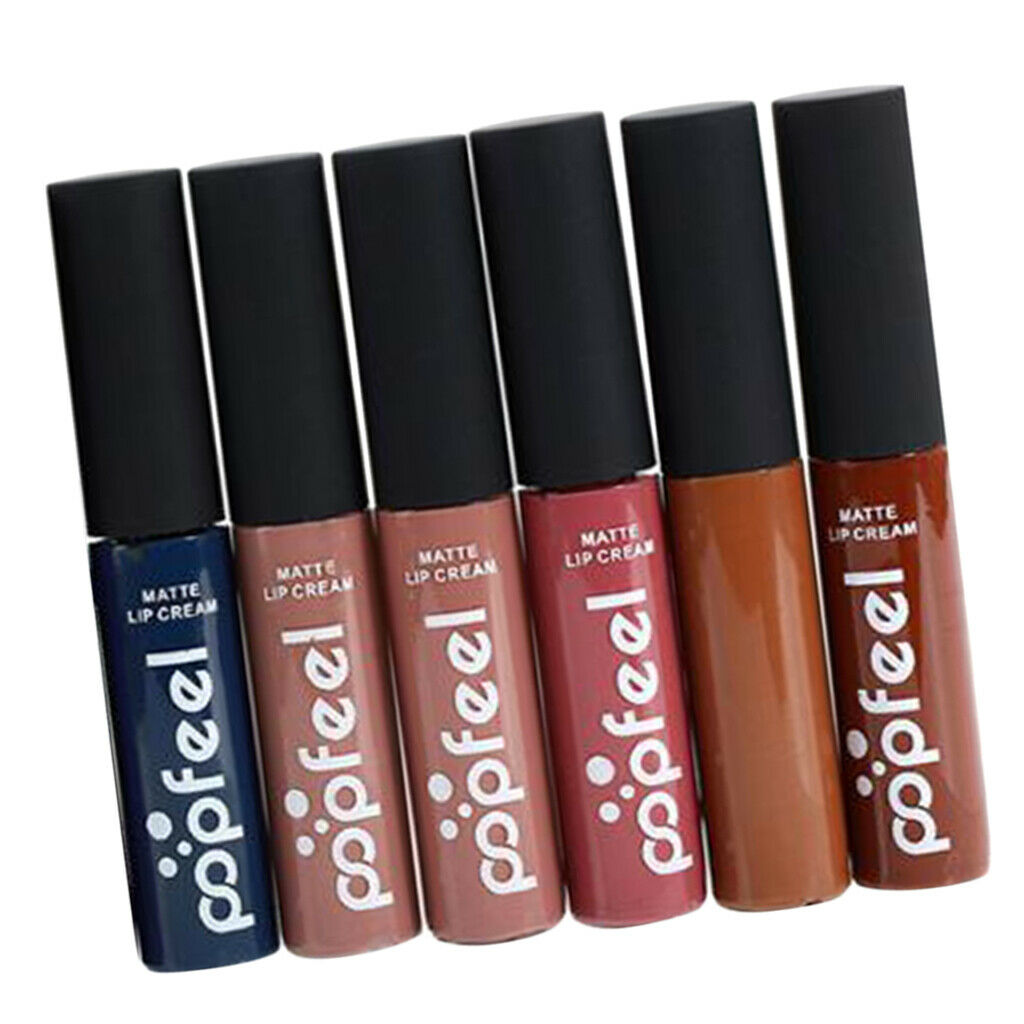 6 Colors Waterproof Liquid Lipstick Long Lasting Matte Shimmering Lip Gloss 02