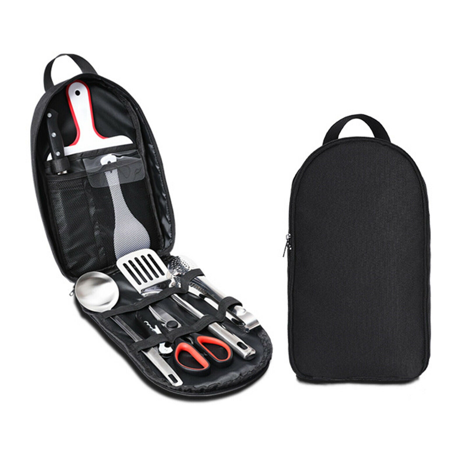 Outdoor Kitchen Utensil Set Camping Picnic Cookware Kit with Organizer Case