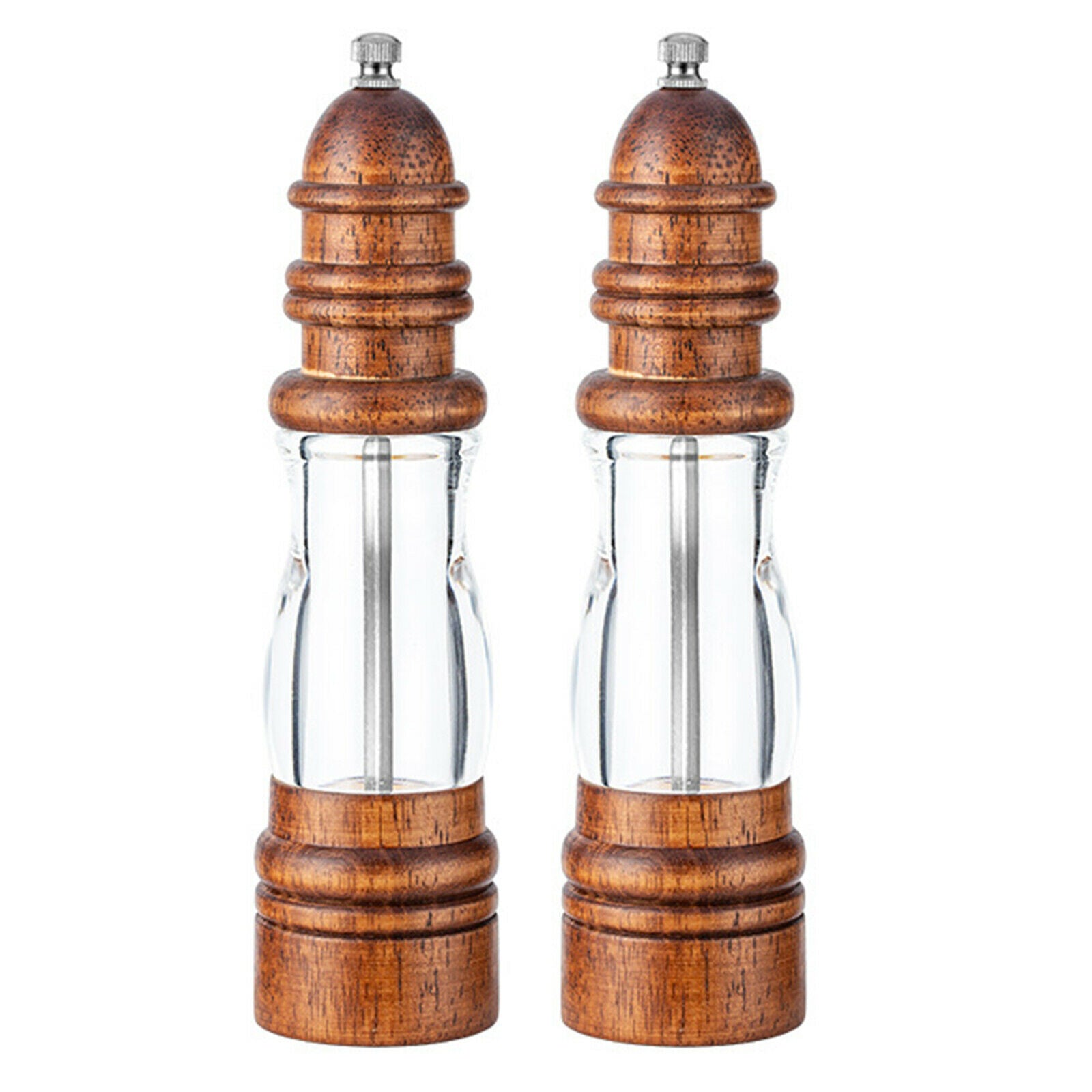 Wooden Salt and Pepper Grinder Set Pepper Spice Mill Adjustable Coarseness