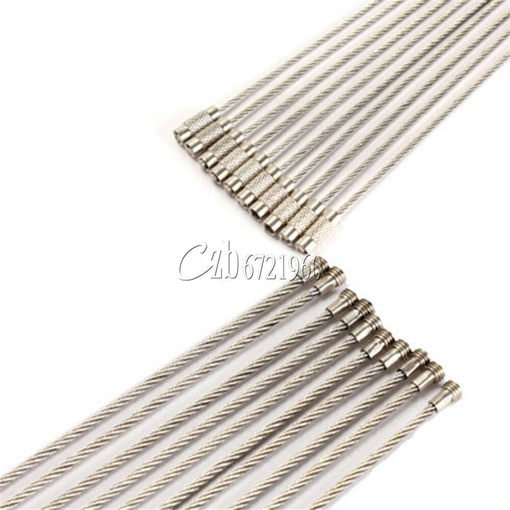 5PCS Steel Wire Keychain Cable Stainless EDC Key Chain Ring Twist Screw Locking