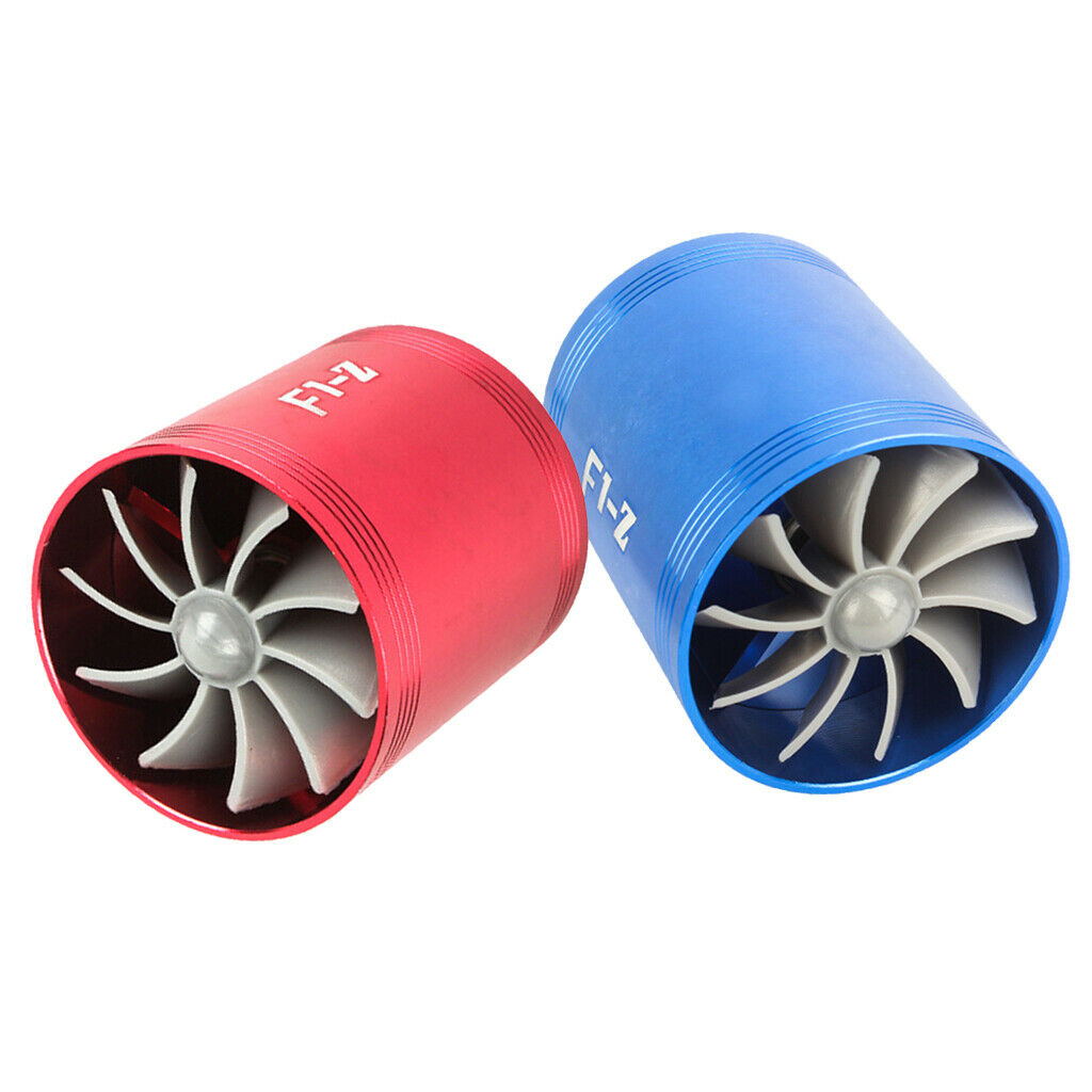 2Pcs Universal Auto Turbo Charger Turbine Supercharger Gas Fuel Saver Turbo