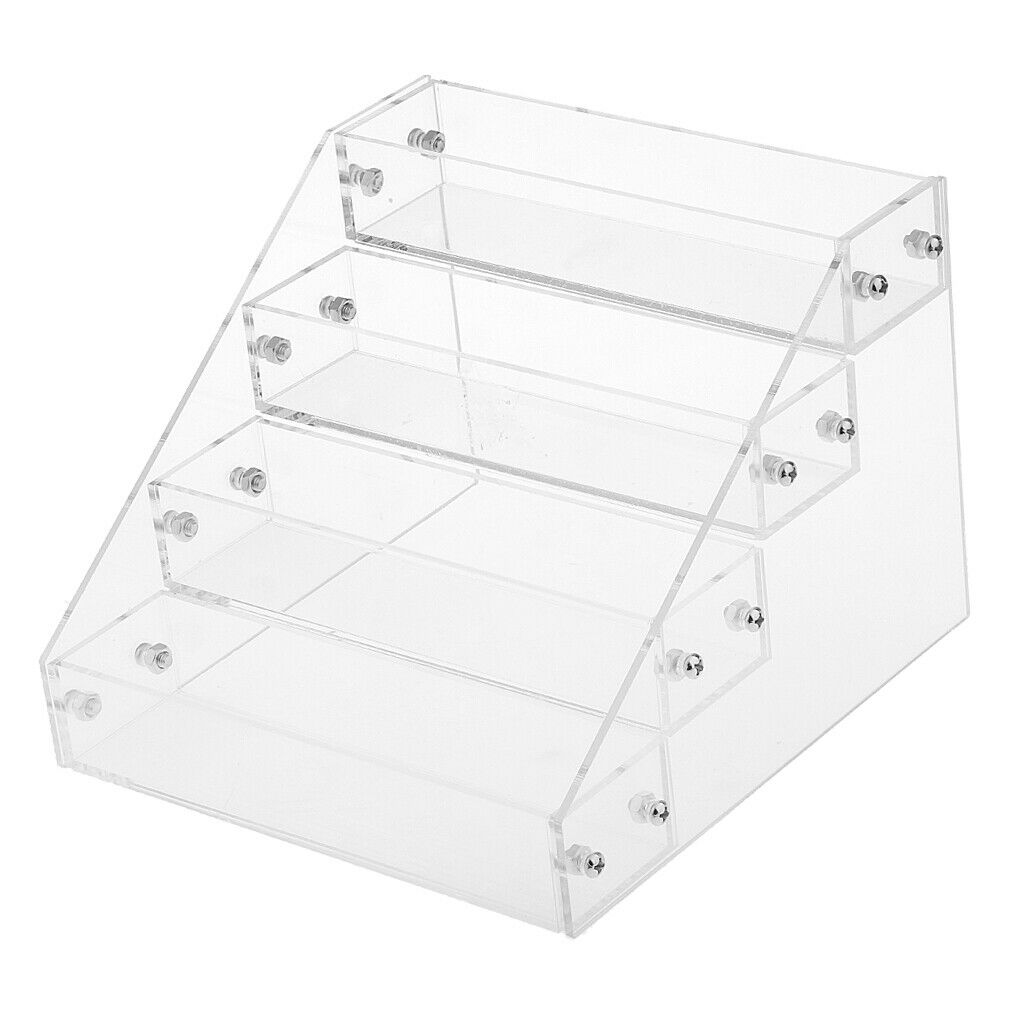 4 Layers Clear Acrylic Tabletop Makeup Cosmetic Nail Polish Lip Gloss Rack