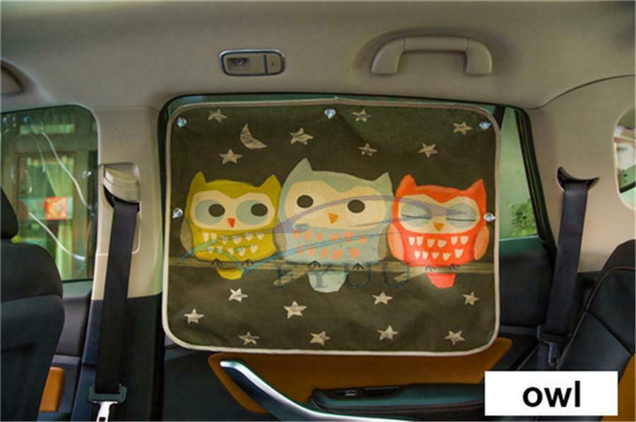 Car Side Window Curtain Cute Cartoon Red Girl Pattern Sun Shade Protect Curtains