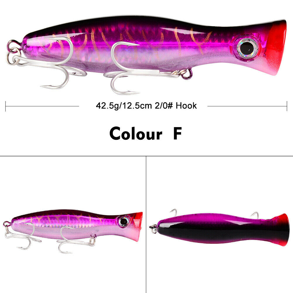 6pcs Popper Fishing Lures Baits Trolling Bluefish Big Game Tuna Sea Fly Lures s