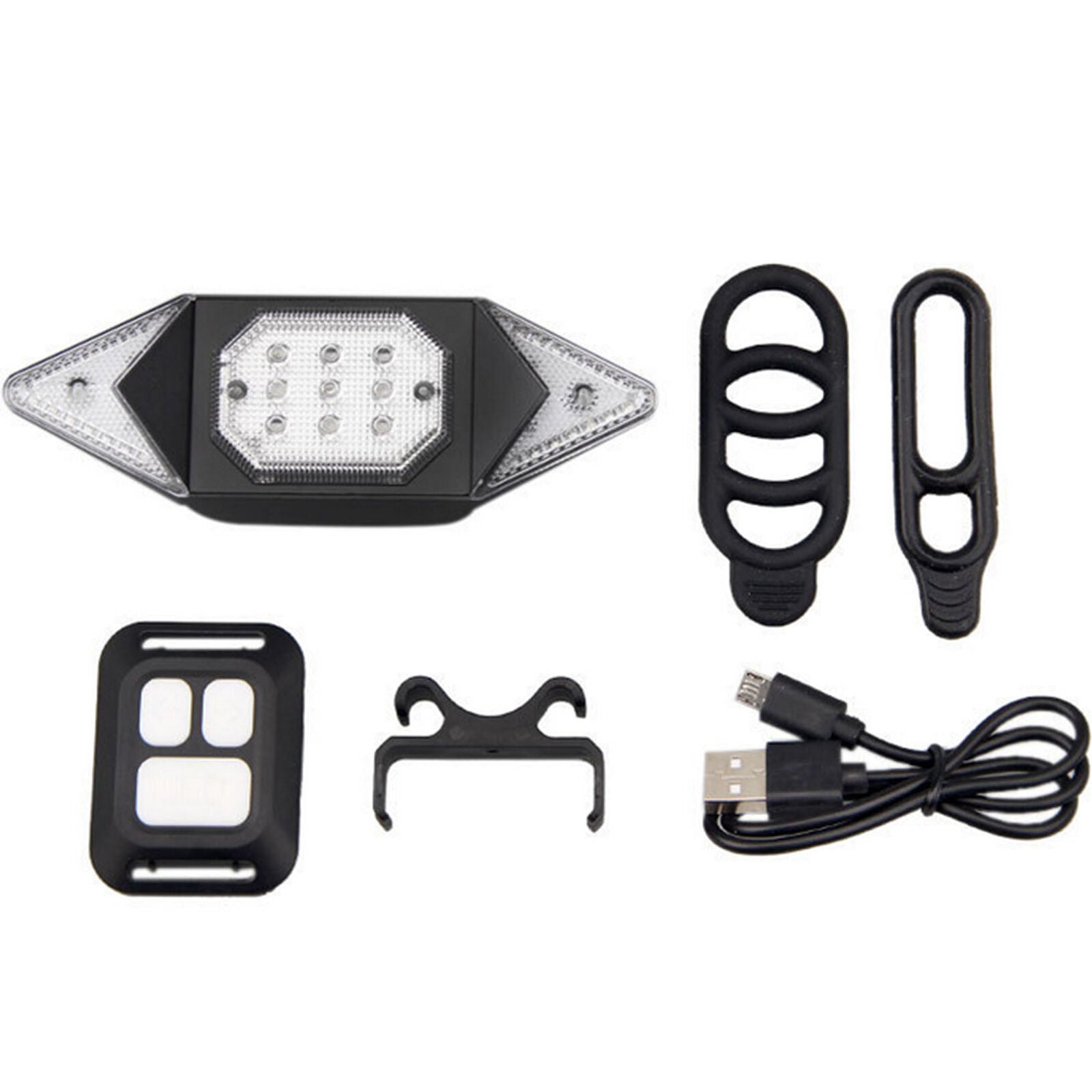 LED Bicycle USB Indicator Bike Rear Tail Turn Signal Light Wireless Remote