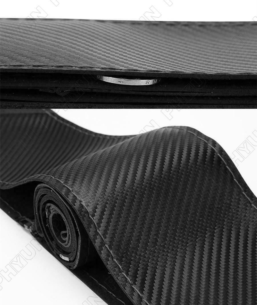 38CM Carbon Fiber & Leather Steering Wheel Cover Trim Hand Sewing DIY Universal