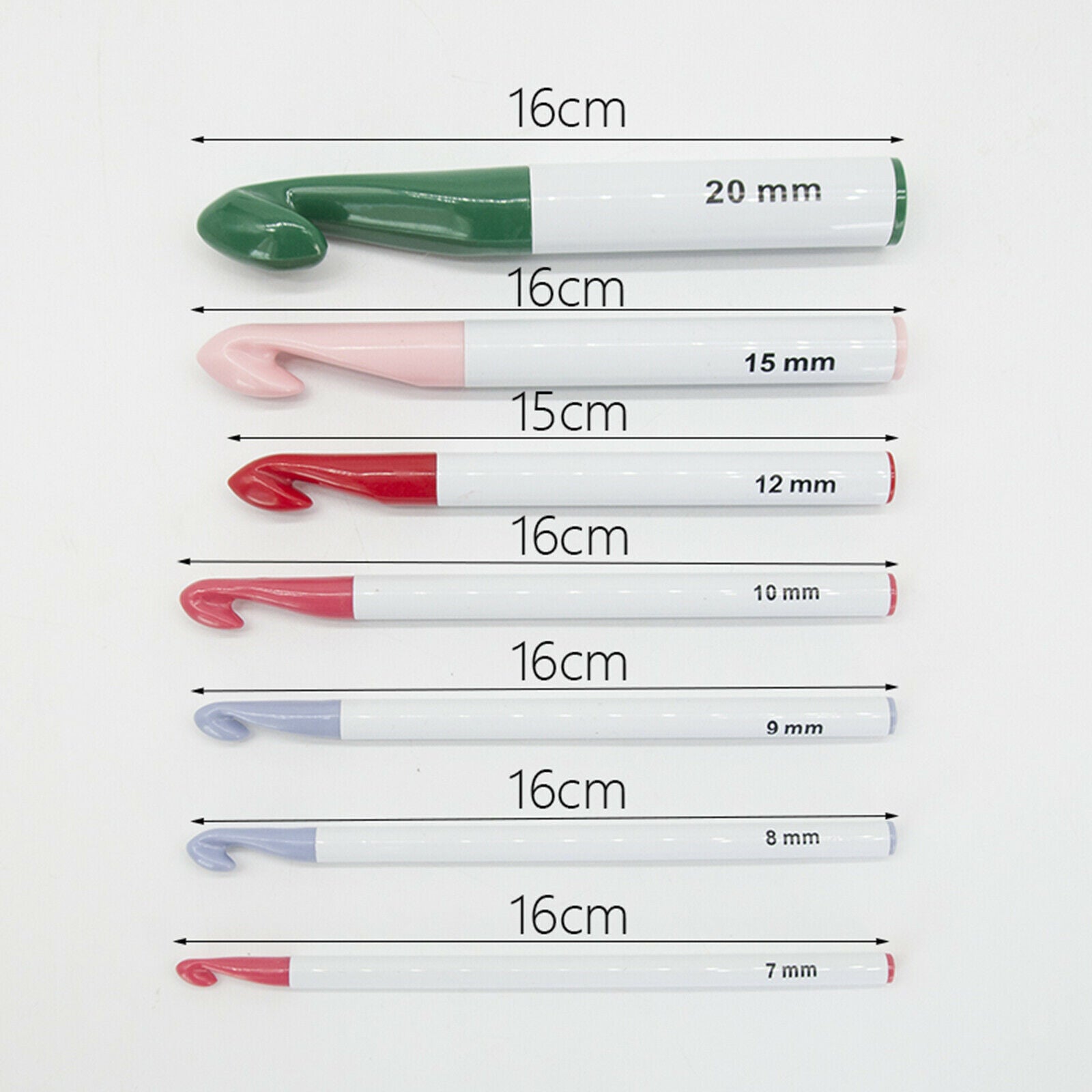 7 Sizes Crochet Hooks Kit Set Needles Ergonomic Grip Large-Eye Blunt Needles