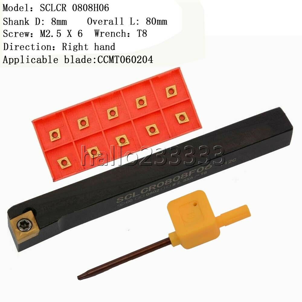 SCLCR0808H06 Lathe External Turning Tool Holder +CCMT060204 BP010 turning insert