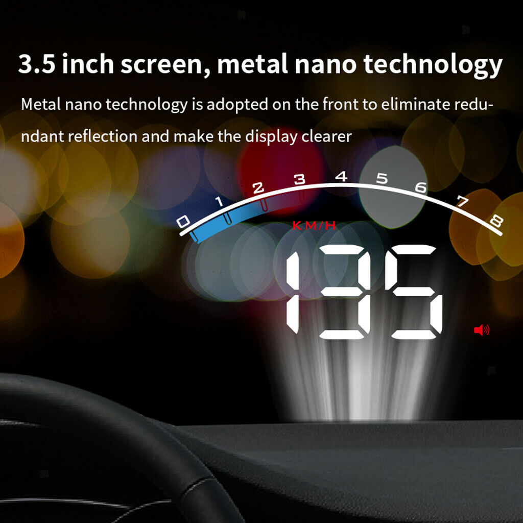 3.5" Universal ODBII Tachometer Voltage LED M6S Car HUD Display Projector