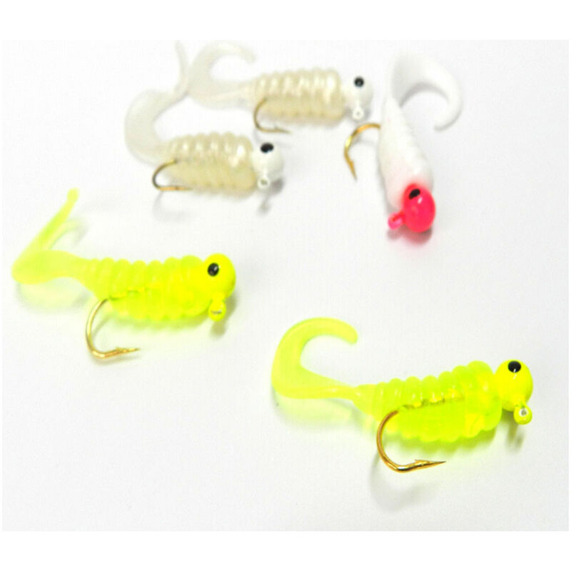 Fishing Jigs Lure Sea Bass Bait Jig Head Twirl Tails Worm Baits 7 Pcs/Lo.l8