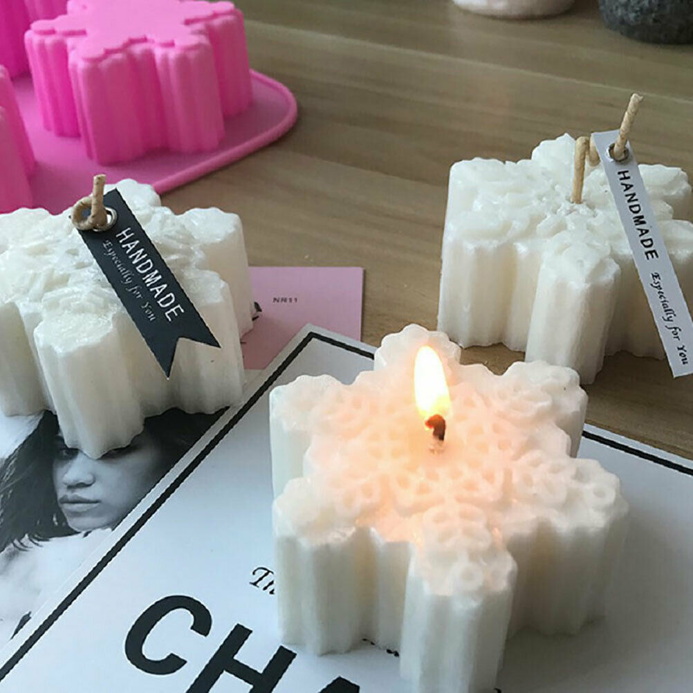 6Six Silicone Snowflake Mold Candle Soap DIY Aromatherapy Plaster CandleB T Pb