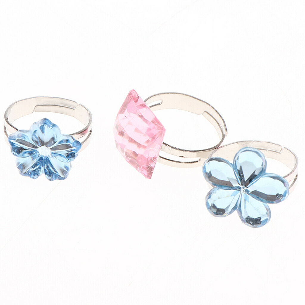 24pcs Little  Princess Jewelry Rings for  Pretend Play Birthday Party