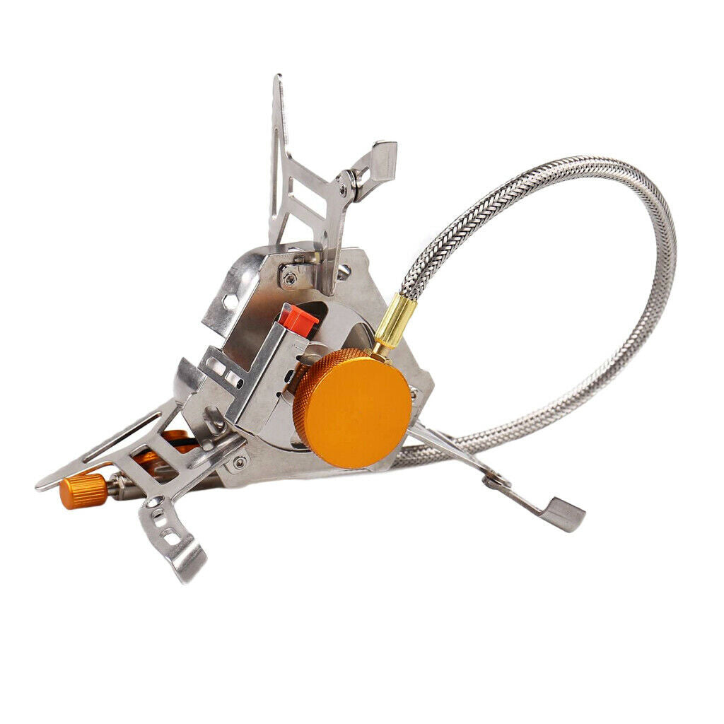 Windproof Camping Stove Backpacking Gas Stove Piezo Ignition Burner