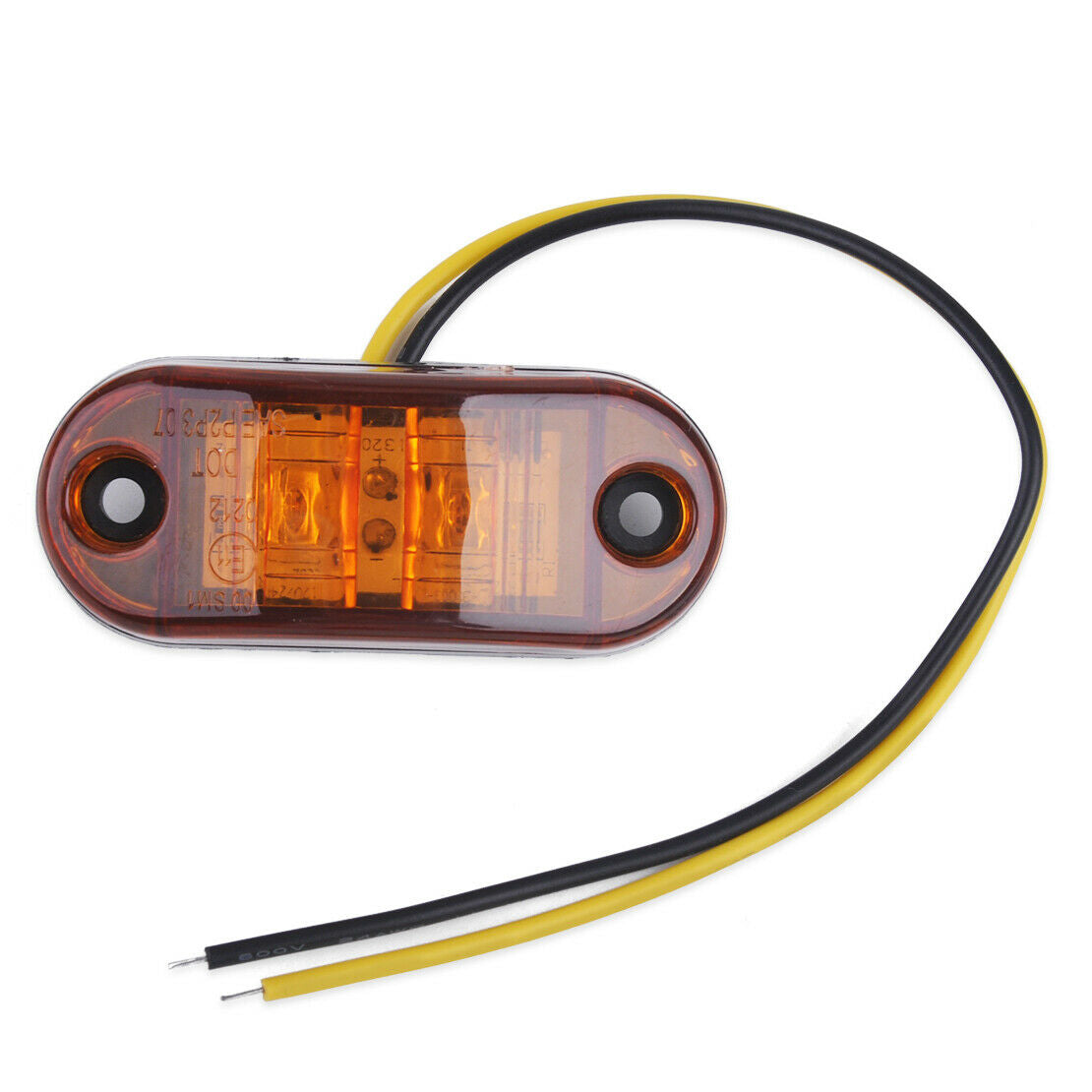 10x 12V / 24V Amber 2 LED Clearance Lamp Side Marker Light Trailer Truck Van An