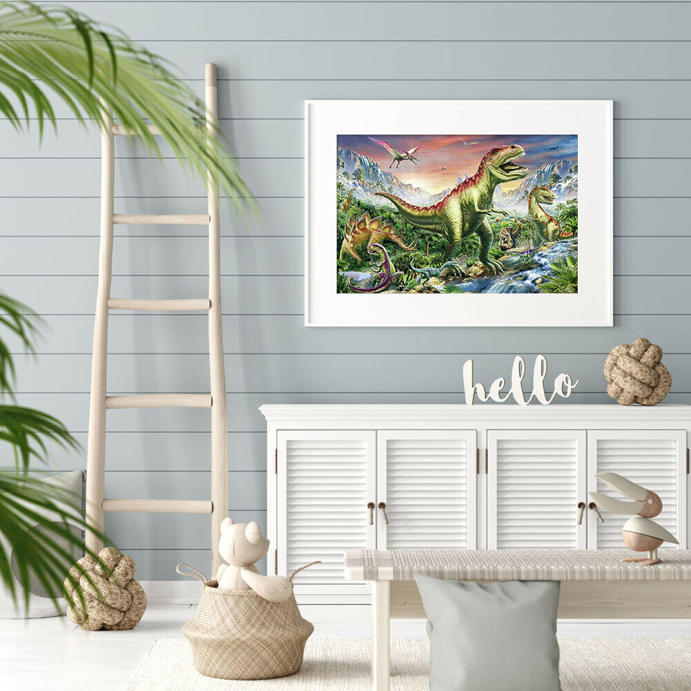 5D DIY Full Round Drill Diamond Painting Dinosaur World Cross Stitch Craft @