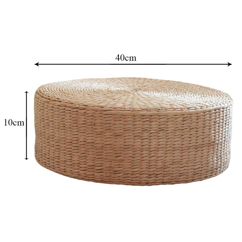 Round Natural Straw Floor Cushion Tatami Mat Patio Seat Pillow Flat Mat