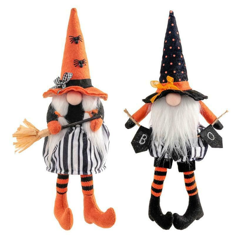 2pcs Halloween Gnome Scandinavian Tomte Swedish Gnomes Plush Farmhouse Decor
