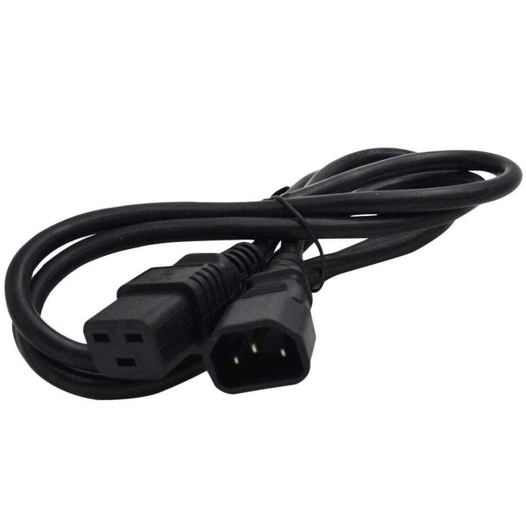 16A IEC 320 C14 to C19 AC Power Extension Cord Cable for PC PDU UPS Black