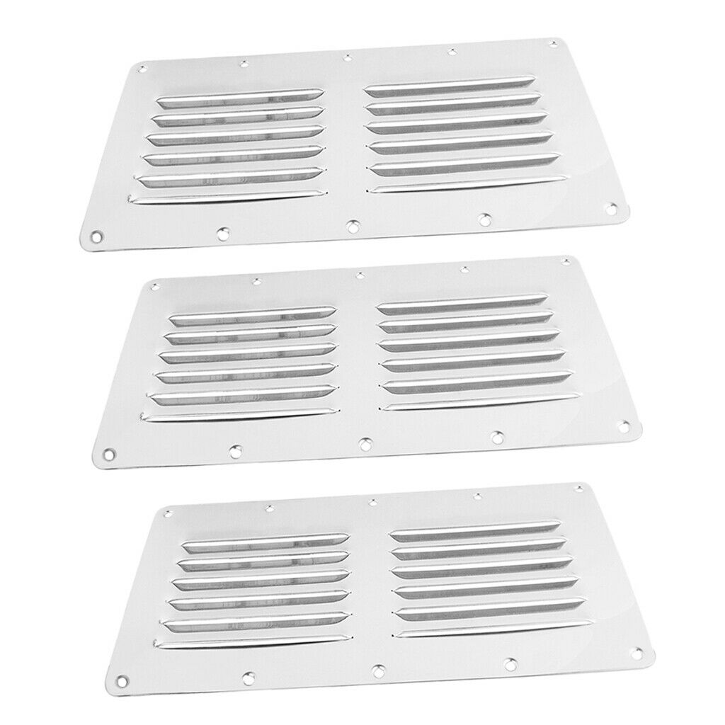 3pcs Stainless Steel Square Air Vent Louver Boat Ventilation Hatch Replacement