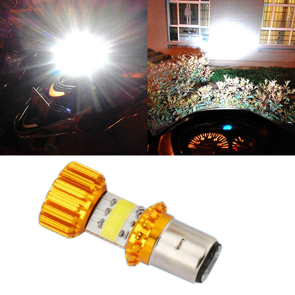 12V 80W Motorcycle Scooter LED Headlight Bulb BA20D Type Lamp Bulb High/Low Beam