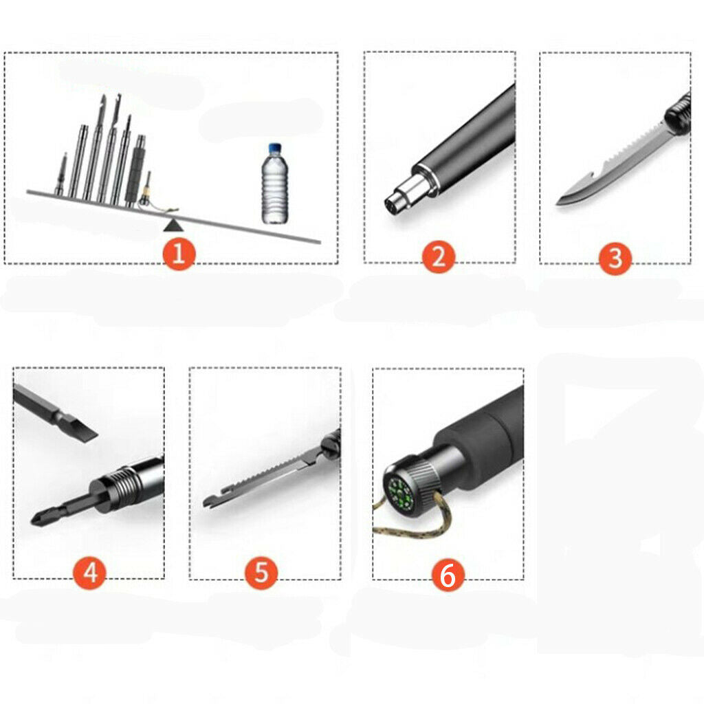 Adjustable Trekking Poles Camping Hiking Sticks Alpenstock Survival Tool