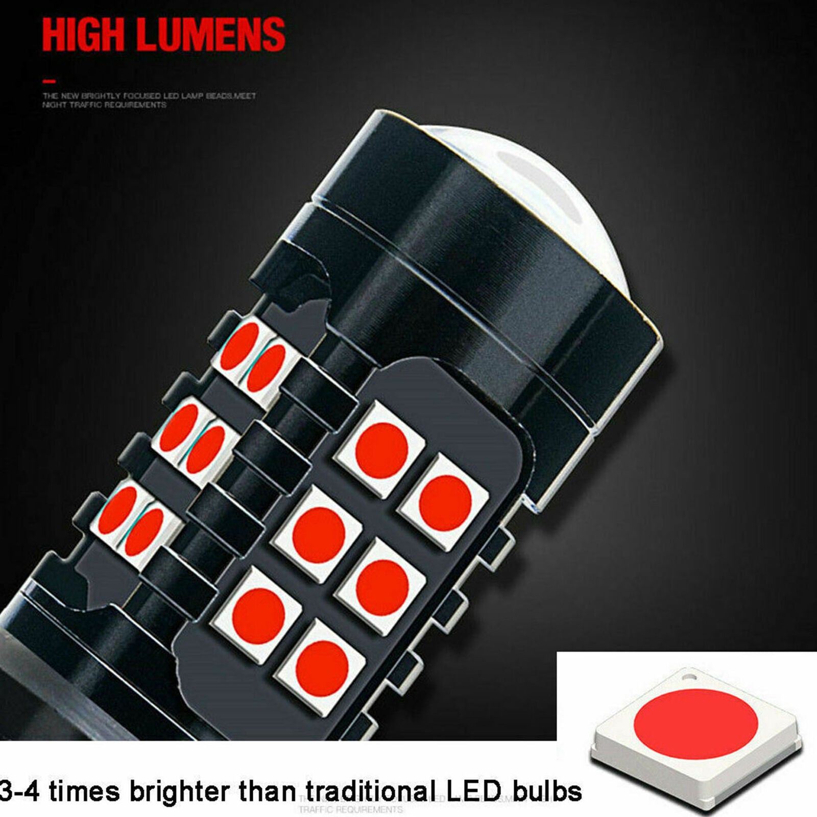 12-24V 7443 T20 W21/5W 21SMD High Power Super Red LED Brake Tail Turn Light Bulb