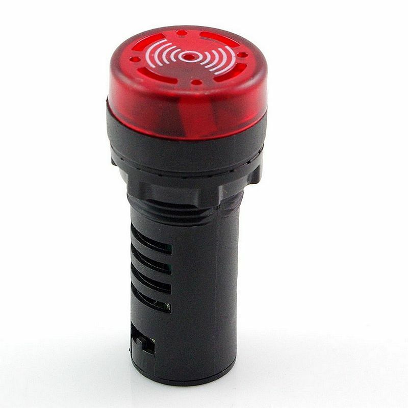 10 PCS Red LED Indicator Light with Buzzer 380VAC 22mm Diameter  60mm Height
