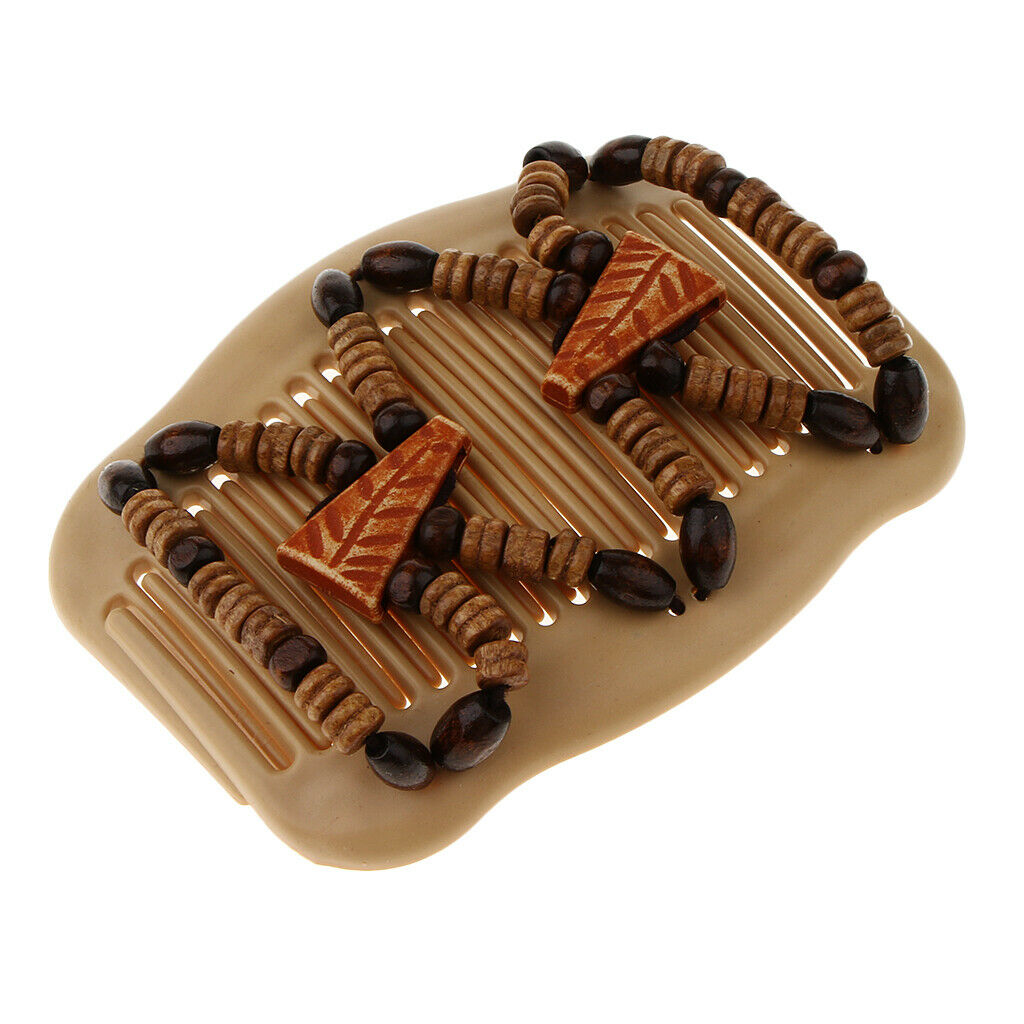 Women Double Hair Combs Stretchy Wooden  Beads Clip Updo Hairstyle