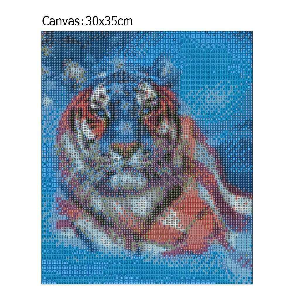 The US Flag Tiger 5D Full Drill Round Diamond Painting Embroidery Kits Gift @