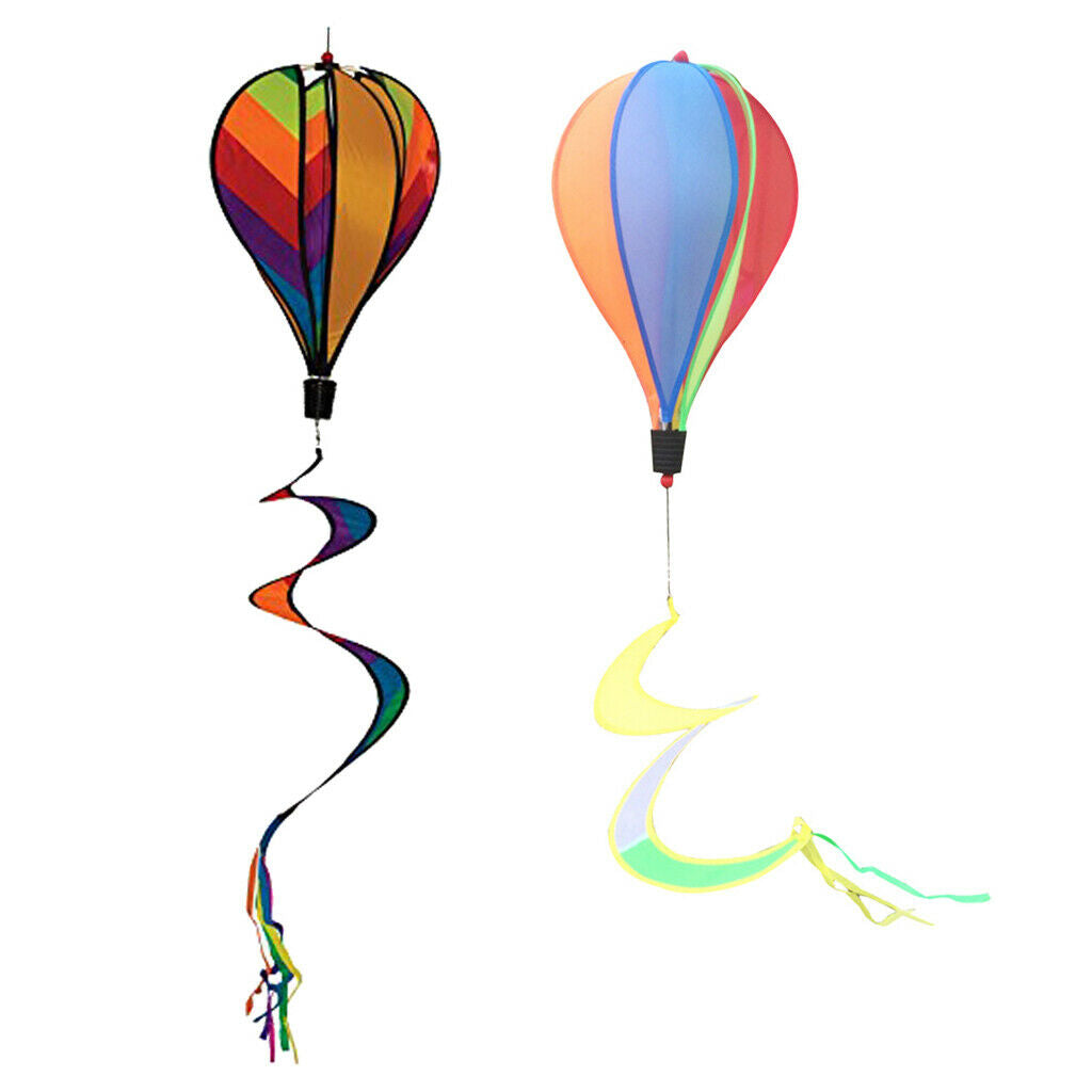 2pcs 55'' Hot Air Balloon Windmill Windsocks Air Socks Garden Yard Outdoor Kits