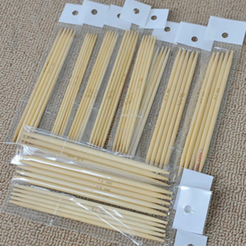 55pcs (11 Sizes) Double Pointed Bamboo Knitting Needles Sweater Glove Knit Tool