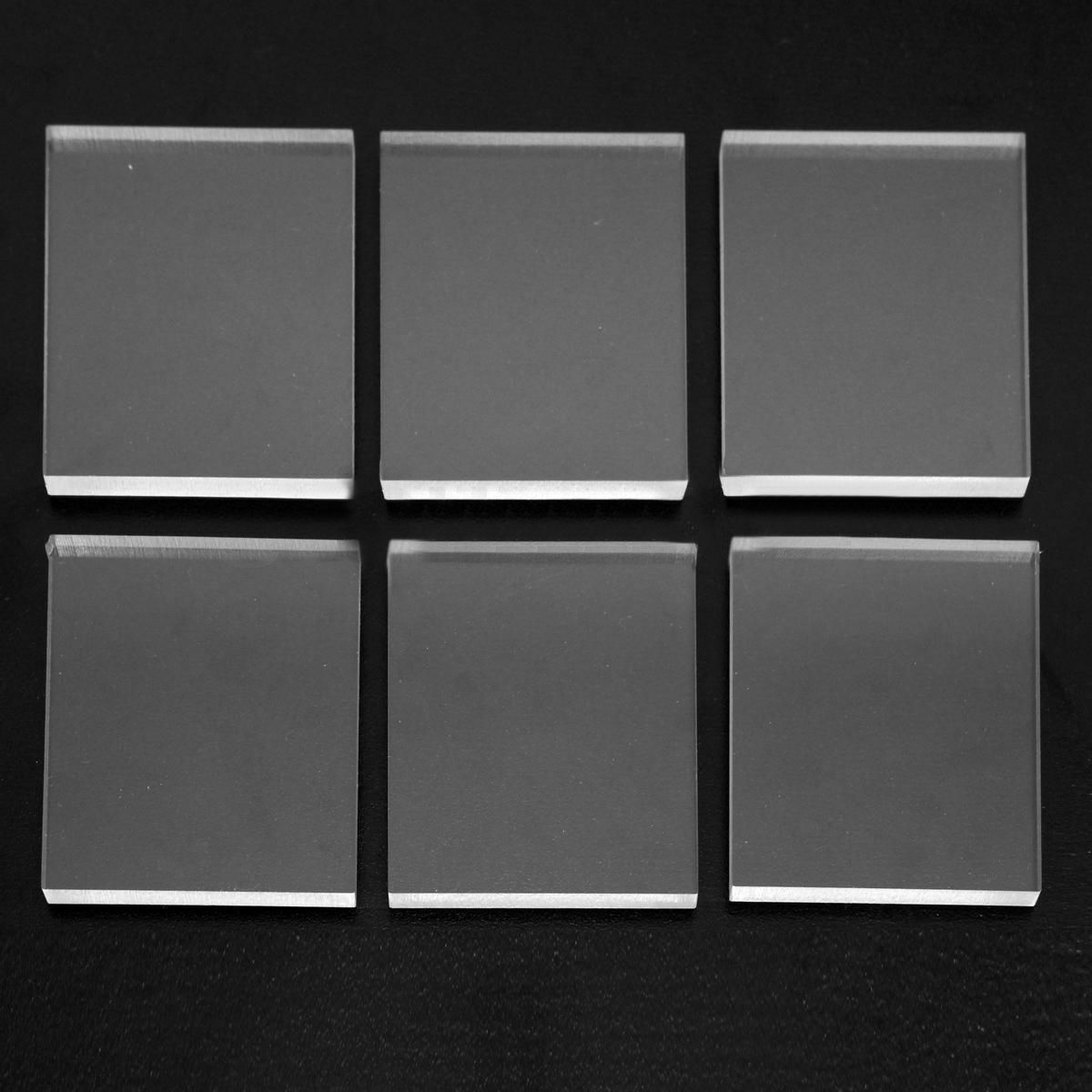 6x Thick 5mm Clear Acrylic Blocks Pads Stamping Rubber Perspex Thin 45x55mm