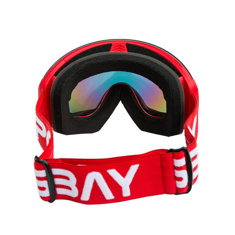 Matte Red Frame Snow Sport Snowboard Ski Snowmobile Goggles Eyewear Glasses