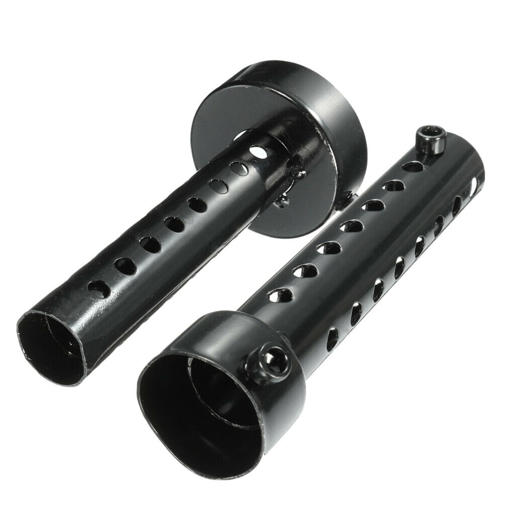 2Pieces Universal Motorcycle Exhaust Pipe Muffler Baffle Silencer Black 35mm