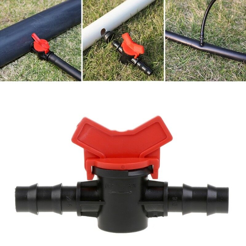 2way Connector Adaptor Quick Turn Off Plastic Irrigation Water Valve Hose Switch