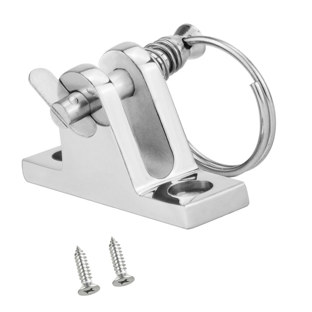 Deck Hinge Boat Bimini Top Fitting Quick Release Pin Ring - Stainless Steel