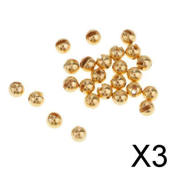 3X of 25 Fly Tying Beads Slotted Tungsten Beads 5 Sizes Heavy Deep Nymphs 3.0mm