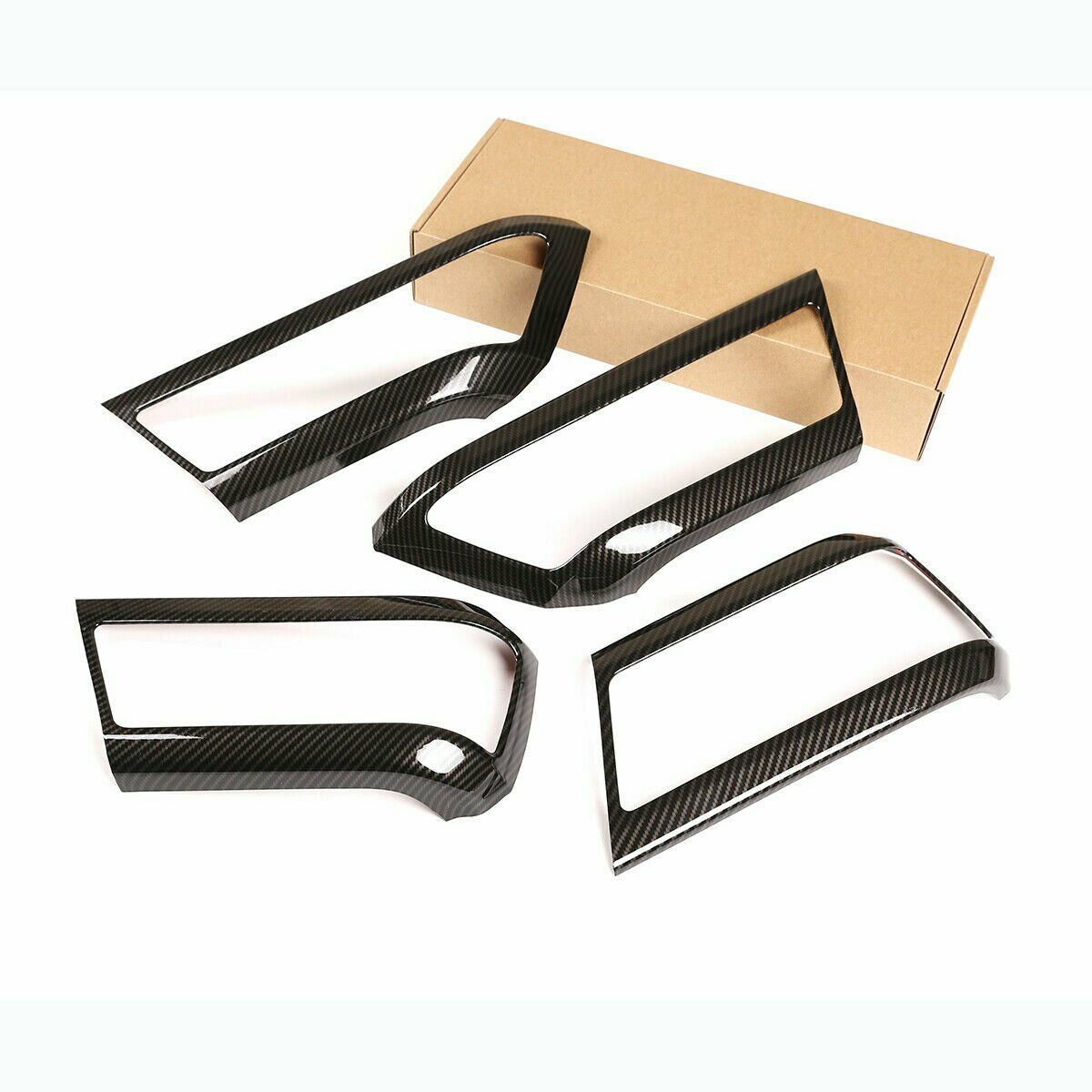 For Defender 110 2020-2021 4Pcs Carbon Fiber Door Handle Frame Covers Kit ABS