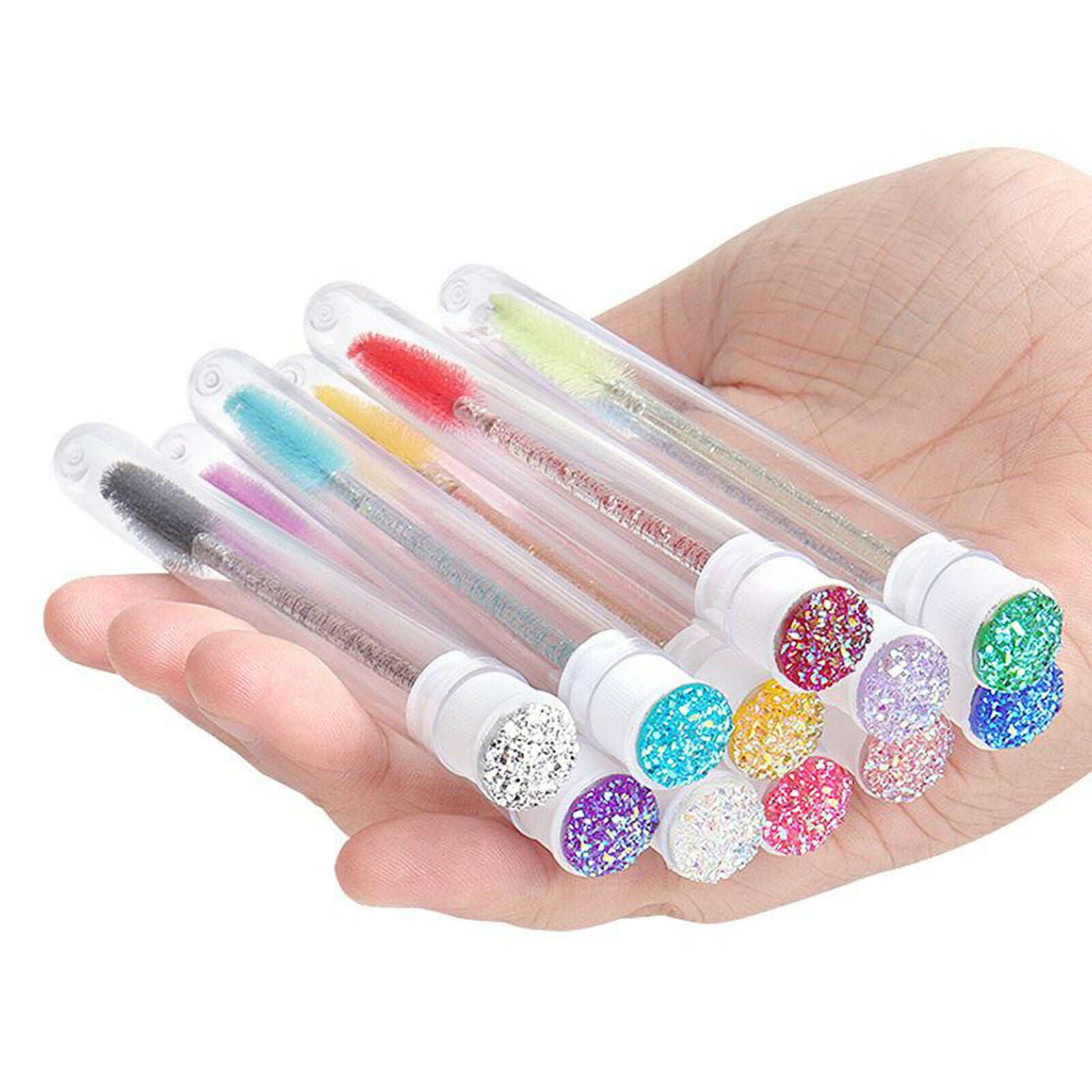 5 Pieces Crystal Diamond Disposable Mascara Eyebrow Brushes with
