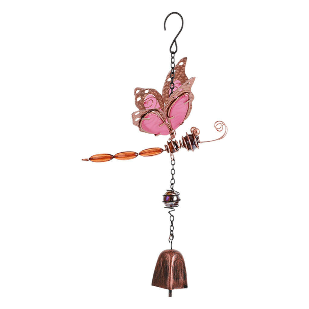 Wind Chime with Luminous Wall Hanging Home Garden Decor Pink Bell