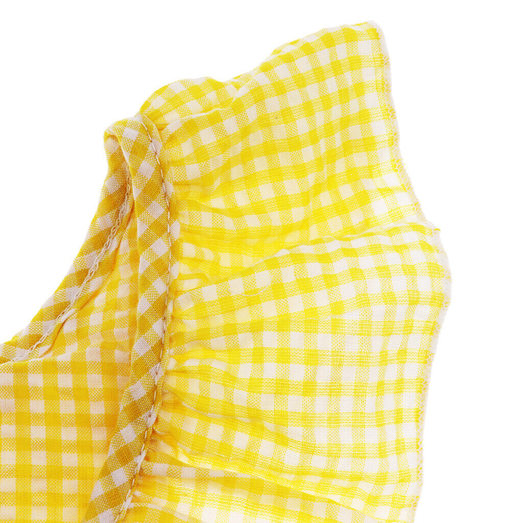 Little Baby Girl Plaid Ruffles Summer Dress Kids Girl Backless Dresses 2T Yellow