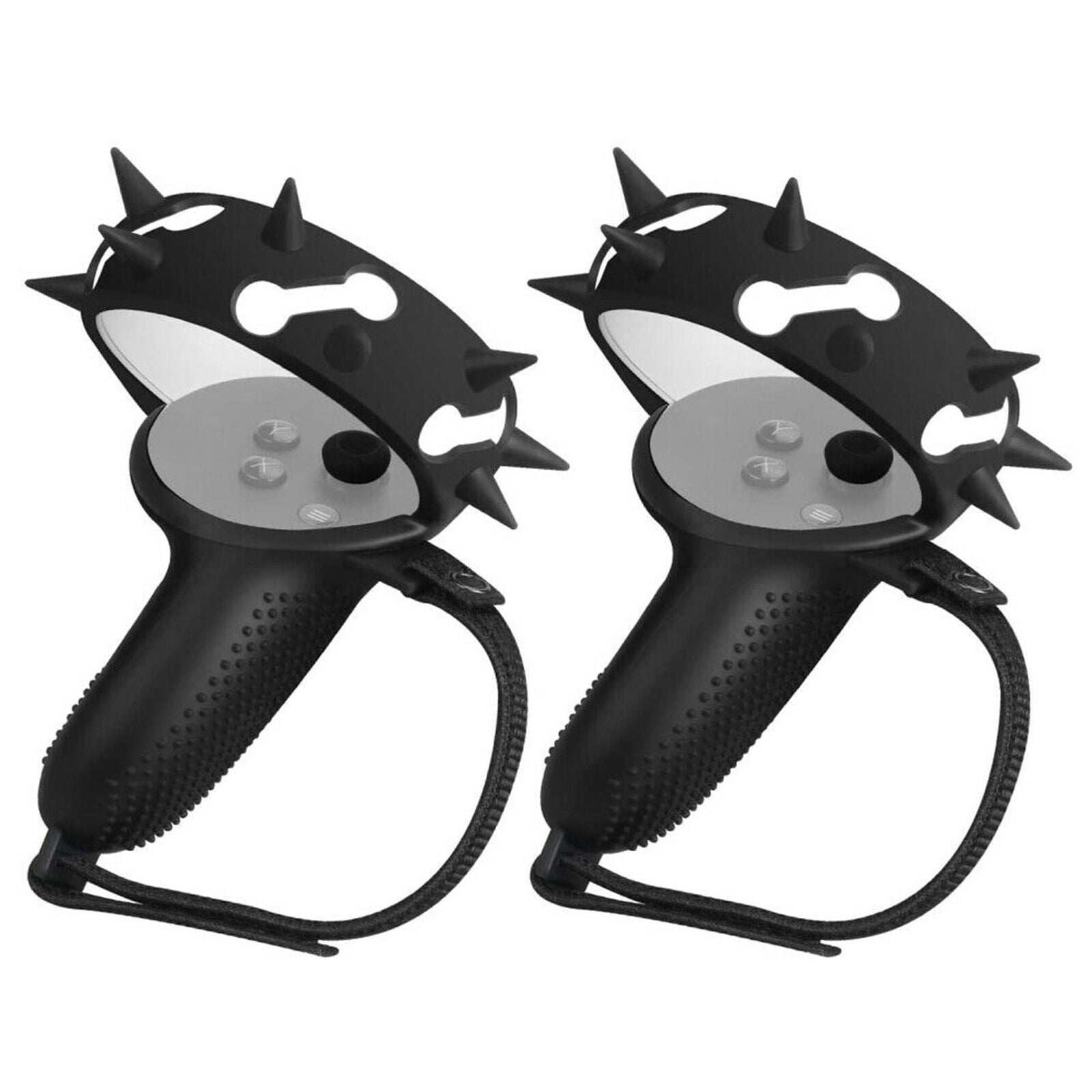 2Pack Silicone Controller Grip Cover with Wrist Knuckle Strap for Oculus Quest 2