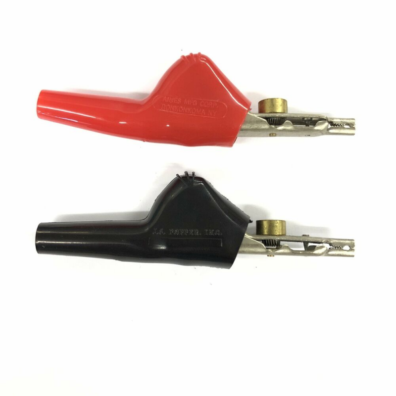1 Pair of 6P Red and Black Car Repair Alligator Clips with Barbed Wire Insulator